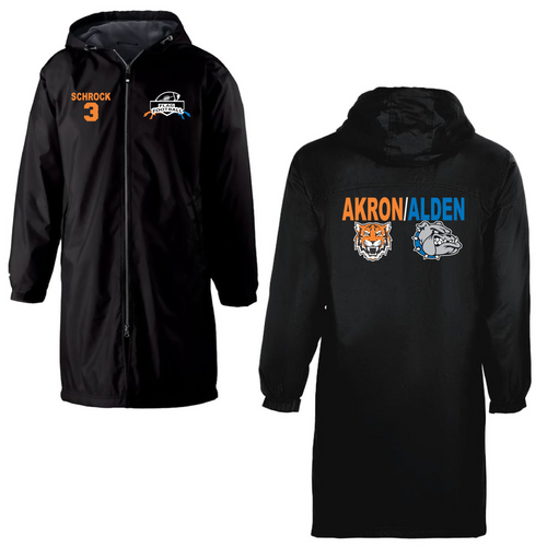 Akron Alden Flag Football Holloway Conquest Knee Length Zip Up Jacket